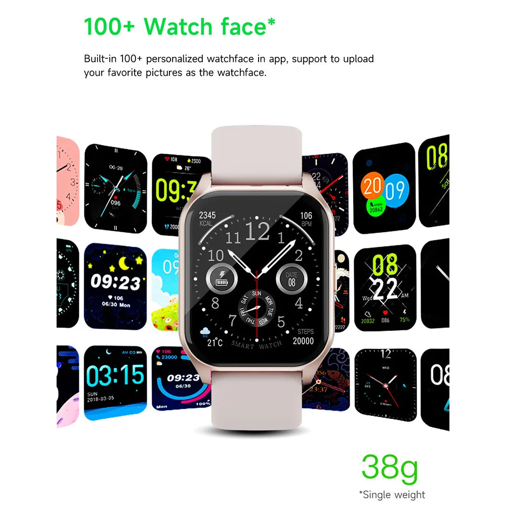 T62 1.83-inch Display Smart Watch IP68 Waterproof Sports Bracelet with Heart Rate Blood Pressure Blood Oxygen Monitoring - Pink - Pink - 3