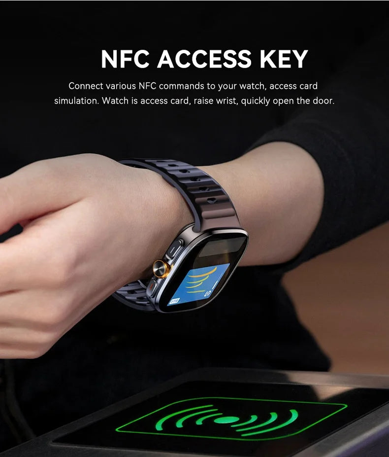 M99 2.4 Inch AMOLED Smart Watch 5G SIM Card BT Assistant Dual System GPS Health Monitoring - Black - 7