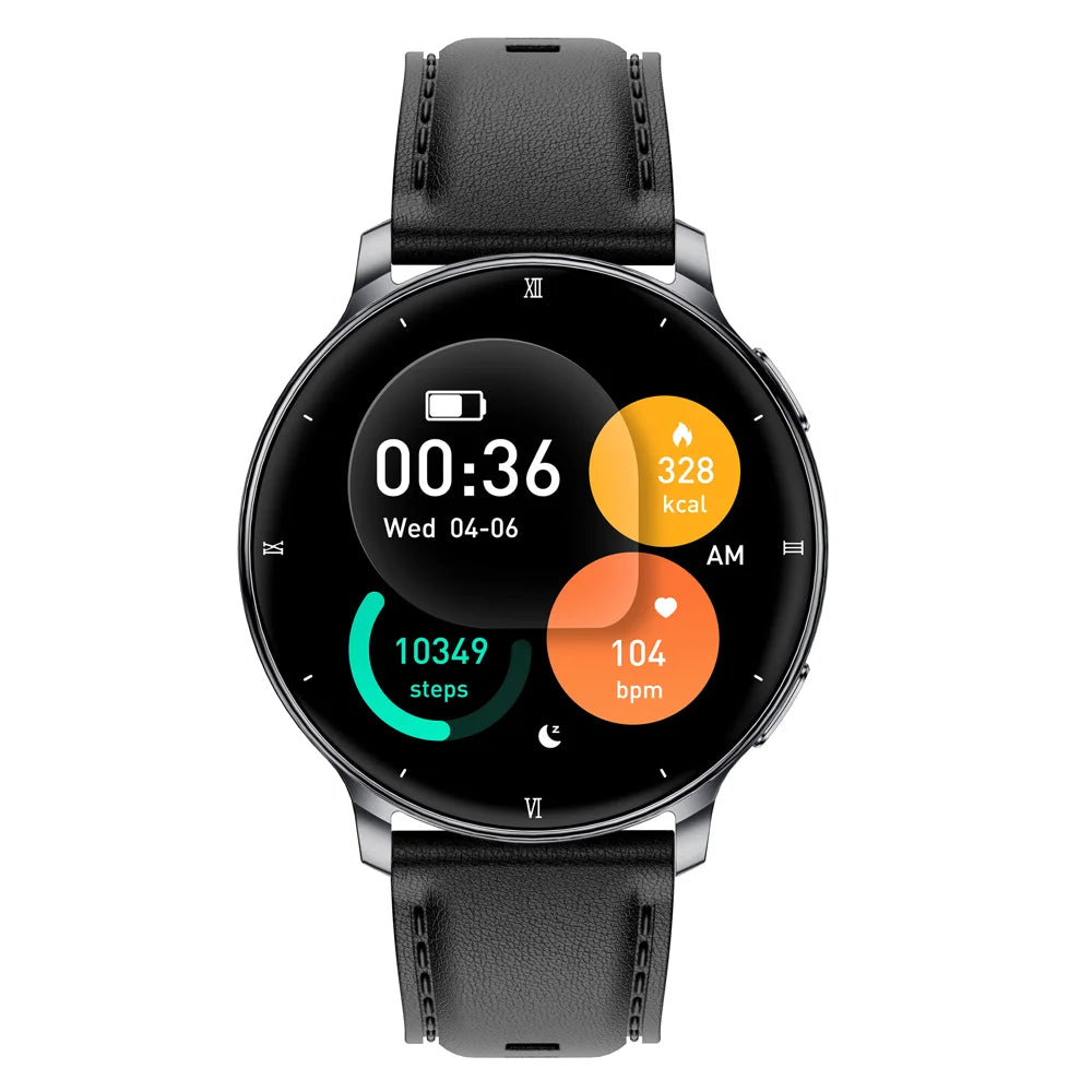 HT39 1.32 inch AMOLED Smart Watch BT Call Electric Band with Heart Rate Blood Pressure Monitoring - Black (Silicone Strap) - 2