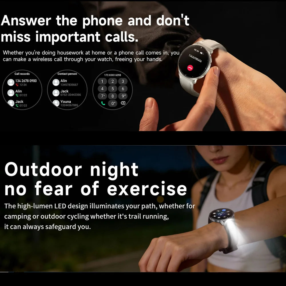 HT39 1.32 inch AMOLED Smart Watch BT Call Electric Band with Heart Rate Blood Pressure Monitoring - Black (Silicone Strap) - 6