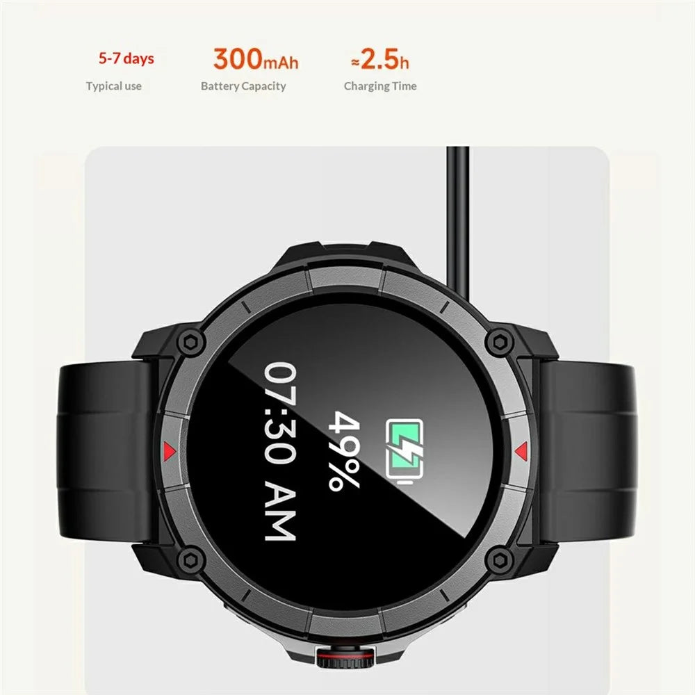 AWEI H39 GPS Positioning Smart Watch Blood Pressure Blood Oxygen Monitor Bluetooth-compatible Calling Sports Wristwatch - Black - 5