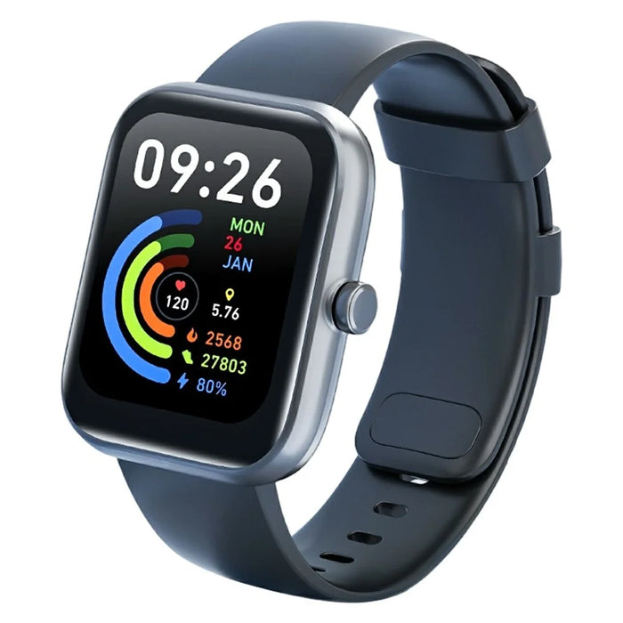 AWEI H45 Smart Watch Bluetooth-compatible Call IP68 Waterproof Heart Rate Blood Oxygen Monitor Sports Watch - Dark Blue - 1