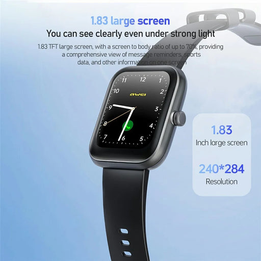 AWEI H45 Smart Watch Bluetooth-compatible Call IP68 Waterproof Heart Rate Blood Oxygen Monitor Sports Watch - Dark Blue - 2
