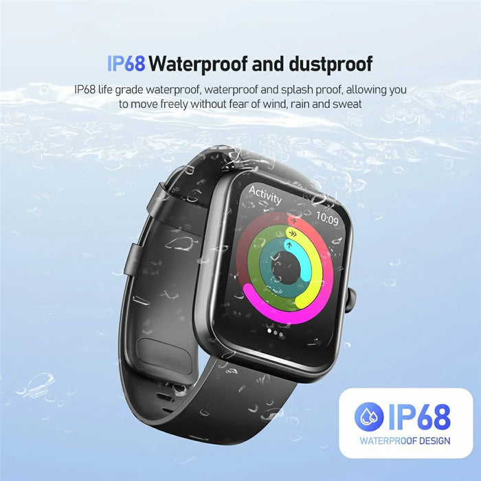 AWEI H45 Smart Watch Bluetooth-compatible Call IP68 Waterproof Heart Rate Blood Oxygen Monitor Sports Watch - Dark Blue - 3