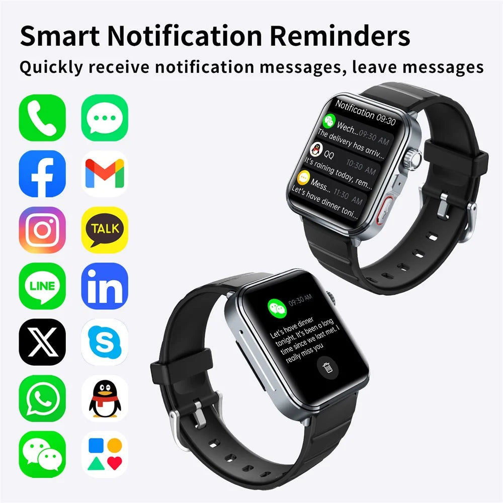 F330 Smart Watch Bluetooth-Compatible Calling Heart Rate Blood Oxygen ECG Monitoring Sports Watch - Black / Silicone Strap - 3