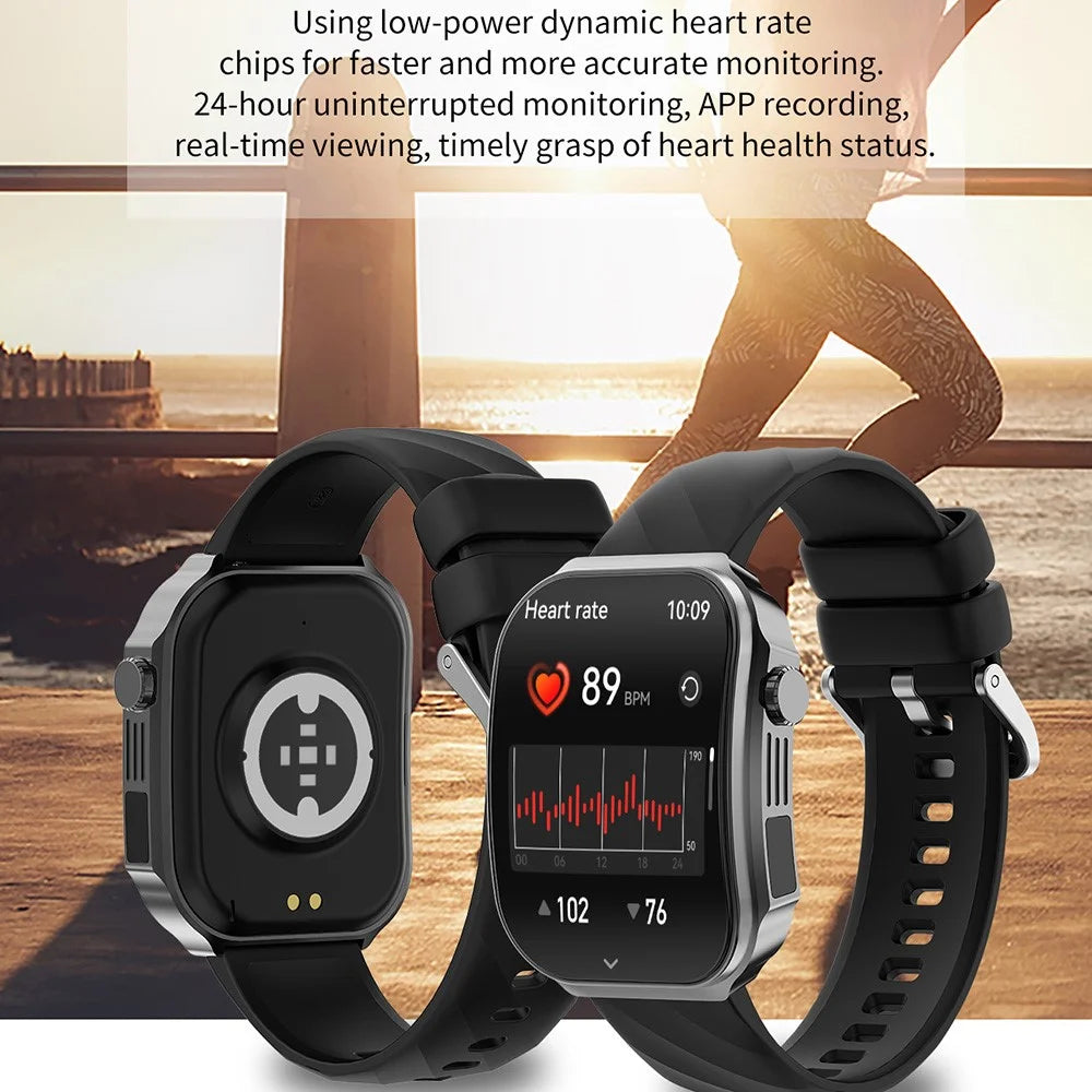 U15 2.2 Inch Square Screen Smart Watch Health Monitor Bluetooth-compatible Call Fitness Tracker Built-in Flashlight - Black - 3