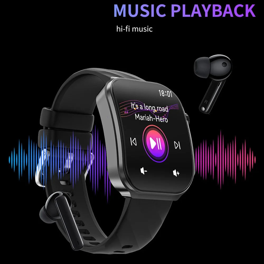 U15 2.2 Inch Square Screen Smart Watch Health Monitor Bluetooth-compatible Call Fitness Tracker Built-in Flashlight - Black - 7