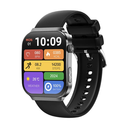 U21 2.2 Inch Square Screen ECG Heart Rate Detection Bluetooth-compatible Call Sports Smart Watch with Sleep Monitor - Black - 1