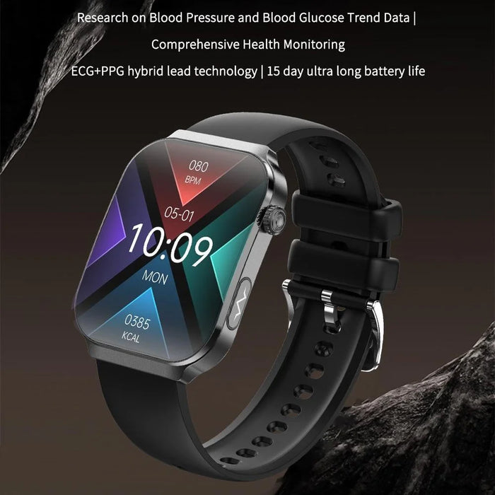 U21 2.2 Inch Square Screen ECG Heart Rate Detection Bluetooth-compatible Call Sports Smart Watch with Sleep Monitor - Black - 3