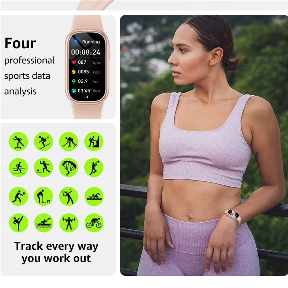 B7 1.47 Inch HD Screen Health Monitoring Bluetooth-compatible Calling Smart Watch Sleep Tracker Sports Watch - Pink - 6