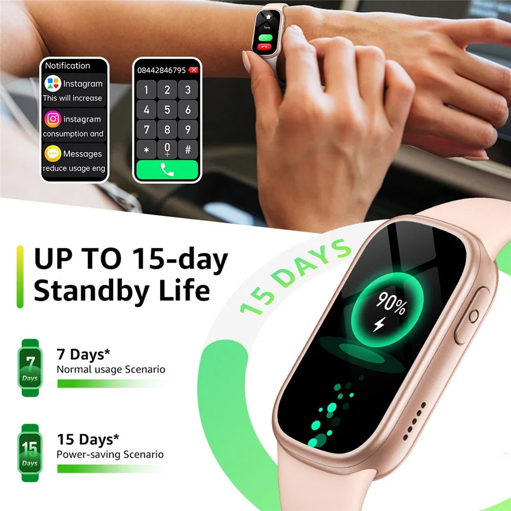 B7 1.47 Inch HD Screen Health Monitoring Bluetooth-compatible Calling Smart Watch Sleep Tracker Sports Watch - Pink - 7