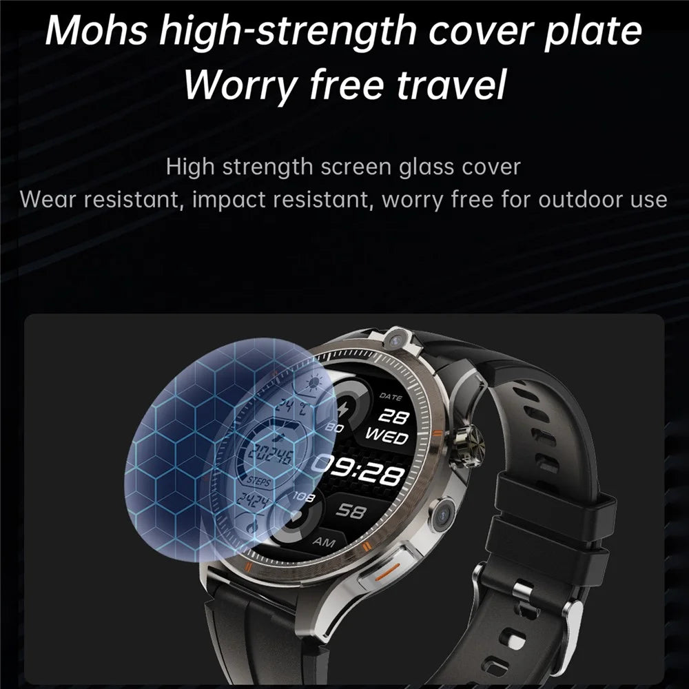 UC16 4G Android Smart Watch Dual Camera 1.43 Inch AMOLED Screen Heart Rate Monitor Sports Wristwatch - Black - 7