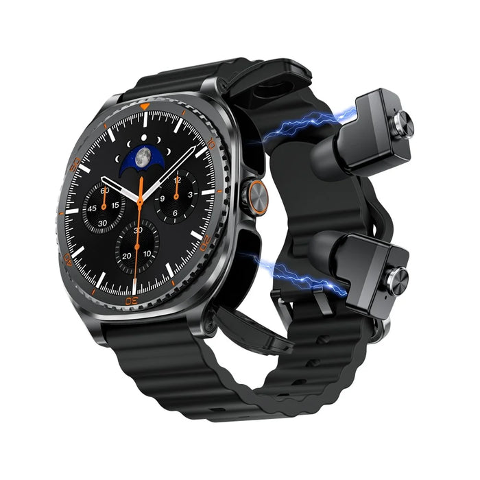 GT99 2 in 1 Smart Watch with TWS Earbuds Music Playback Health Monitor IP67 Waterproof Fitness Tracker - Black - 1