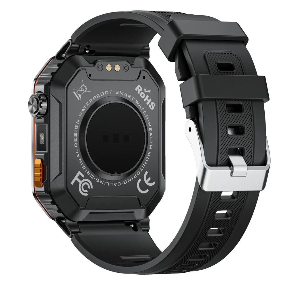 MT62 Outdoor Adventure Smart Watch IP68 Waterproof 2.01 Inch IPS Screen Fitness Tracker Built-in LED Flashlight - Black - 3