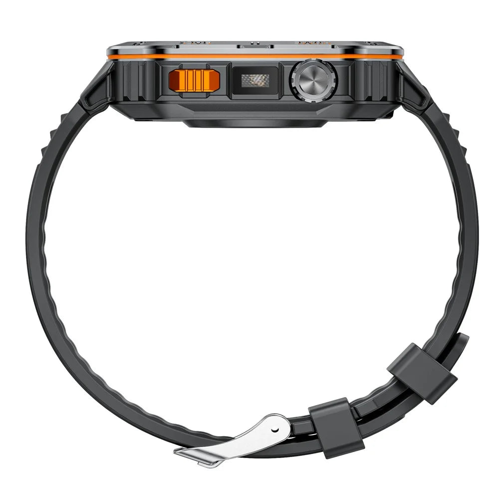 MT62 Outdoor Adventure Smart Watch IP68 Waterproof 2.01 Inch IPS Screen Fitness Tracker Built-in LED Flashlight - Black - 4