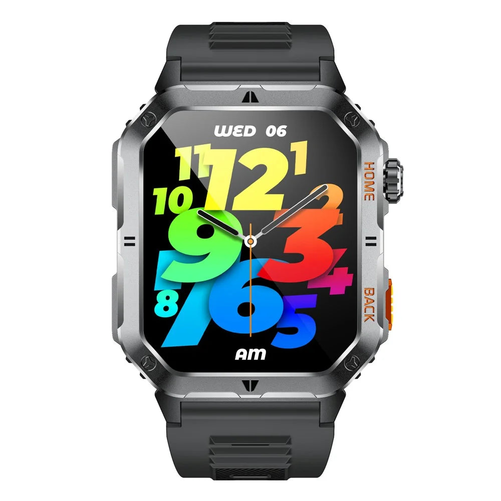MT62 Outdoor Adventure Smart Watch IP68 Waterproof 2.01 Inch IPS Screen Fitness Tracker Built-in LED Flashlight - Black - 5