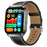 MT66 Leather Strap Smart Watch 1.83 Inch IPS Screen Fitness Tracker IP68 Waterproof Heart Rate Monitor - Black - 1