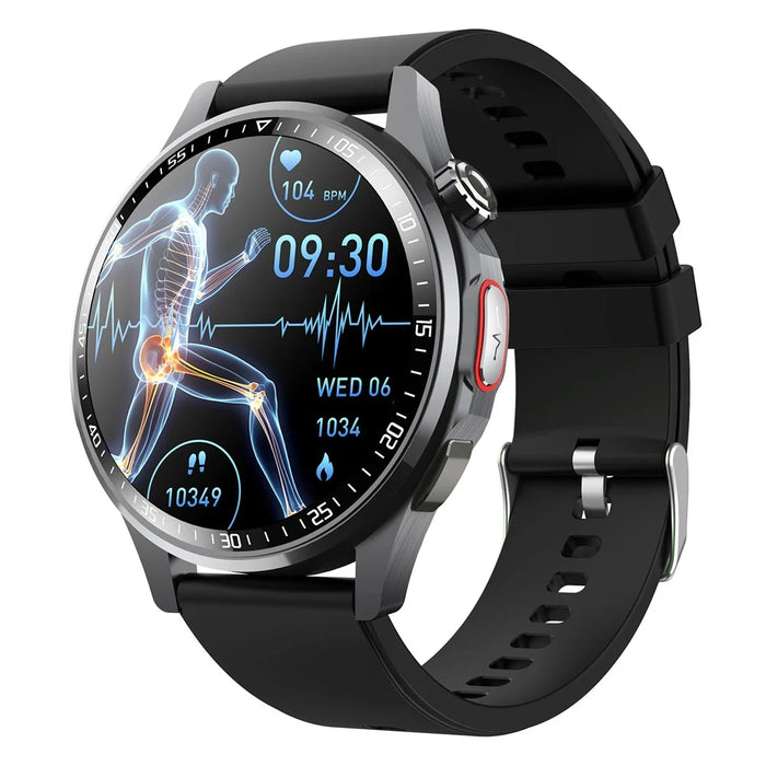 F240 Smart Health Watch ECG Heart Rate Blood Pressure Blood Oxygen Sleep Monitor IP67 Waterproof Sports Watch - Black Silicone Strap - 1