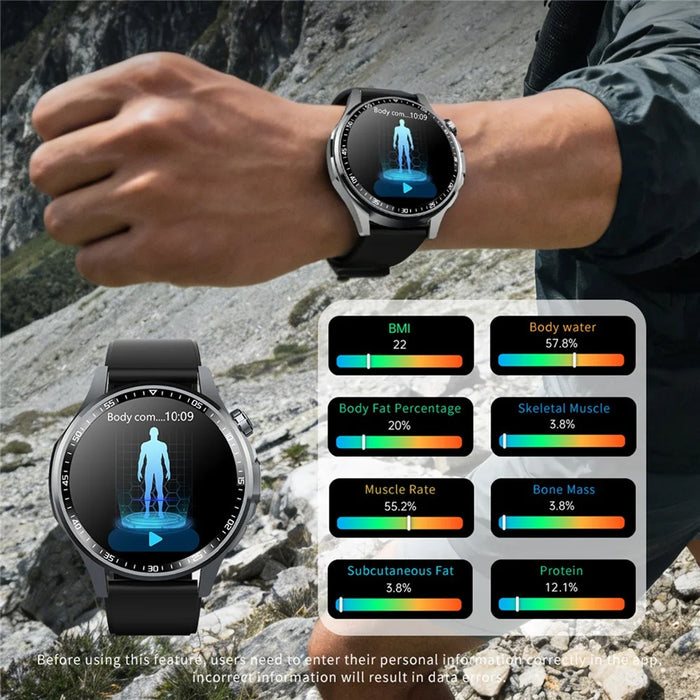 F240 Smart Health Watch ECG Heart Rate Blood Pressure Blood Oxygen Sleep Monitor IP67 Waterproof Sports Watch - Black Silicone Strap - 3