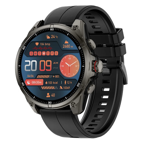 FT66 1.43 Inch AMOLED Screen Smart Watch 5 ATM Waterproof GPS Track Health Monitor Bluetooth-compatible Call Wrist Watch - Black - 1