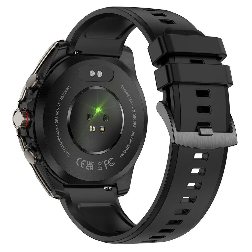 FT66 1.43 Inch AMOLED Screen Smart Watch 5 ATM Waterproof GPS Track Health Monitor Bluetooth-compatible Call Wrist Watch - Black - 3