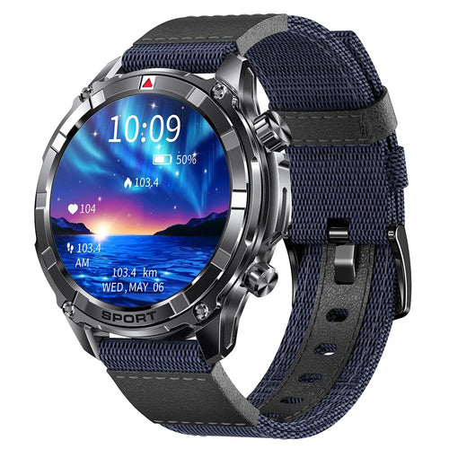 I116 Smart Watch 1.52 Inch HD Screen Health Monitor Outdoor Sports Fitness Tracker, Nylon Strap - Blue - 1