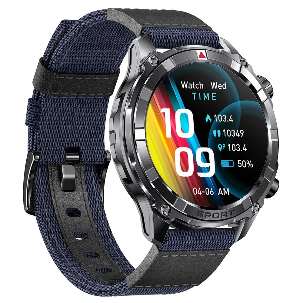 I116 Smart Watch 1.52 Inch HD Screen Health Monitor Outdoor Sports Fitness Tracker, Nylon Strap - Blue - 2