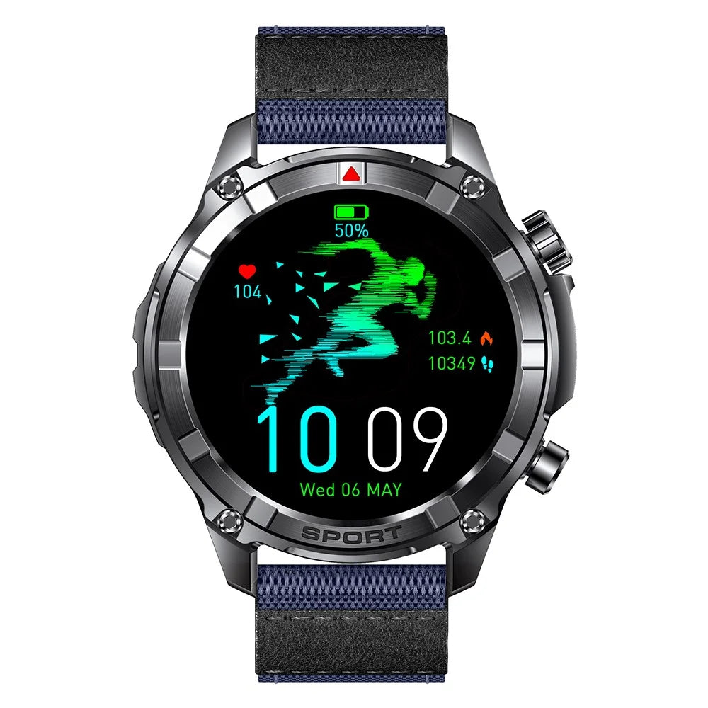 I116 Smart Watch 1.52 Inch HD Screen Health Monitor Outdoor Sports Fitness Tracker, Nylon Strap - Blue - 3