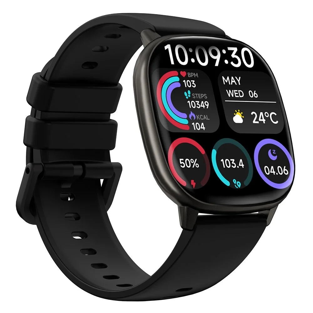 HD17 Air 1.73 Inch AMOLED Screen Smart Watch Bluetooth-compatible Call Health Monitor Wristwatch for Sports - Black - 3