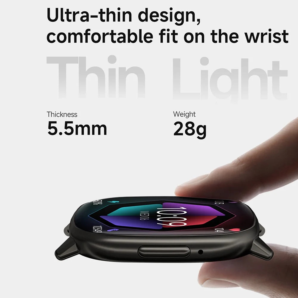 HD17 Air 1.73 Inch AMOLED Screen Smart Watch Bluetooth-compatible Call Health Monitor Wristwatch for Sports - Black - 5