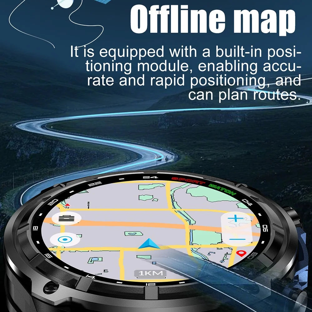 C175C Smart Watch 1.43 inch AMOLED GPS 4GB Memory 860mAh 100+ Sports Modes Watch for Outdoor - Black - 7