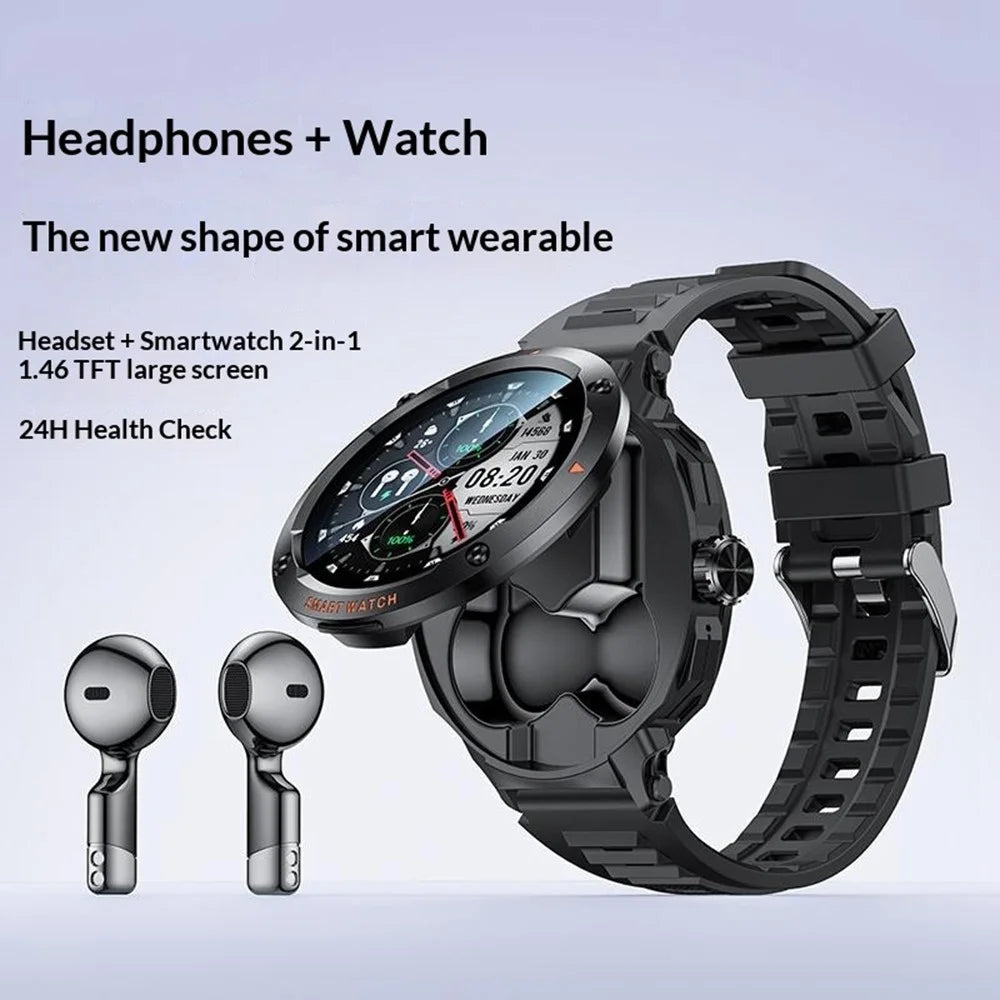 YESIDO IO50 2-in-1 Smart Watch with TWS Earbuds 1.46inch HD Screen Bluetooth-compatible Health Monitor - 3