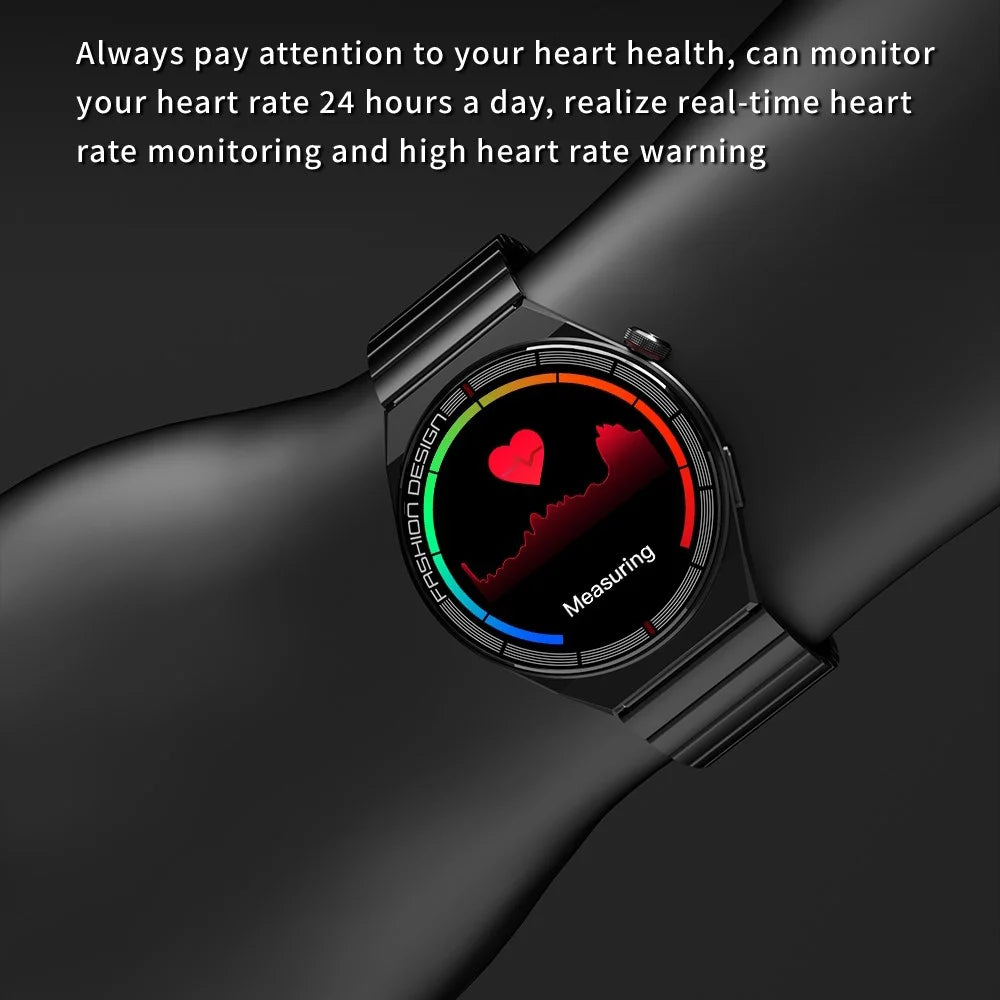 H4 promax Smart Watch Bluetooth-compatible Call Health Monitor 50+ Sports Modes NFC Wristwatch - Black Steel Strap - 6