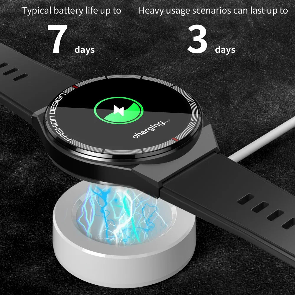 H4 promax Smart Watch Bluetooth-compatible Call Health Monitor 50+ Sports Modes NFC Wristwatch - Black Steel Strap - 7