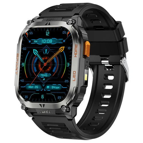 QX18 2.01 Inch Bluetooth-compatible Call Smart Watch IP68 Waterproof GPS Outdoor Sports Health Monitor - Black - 1