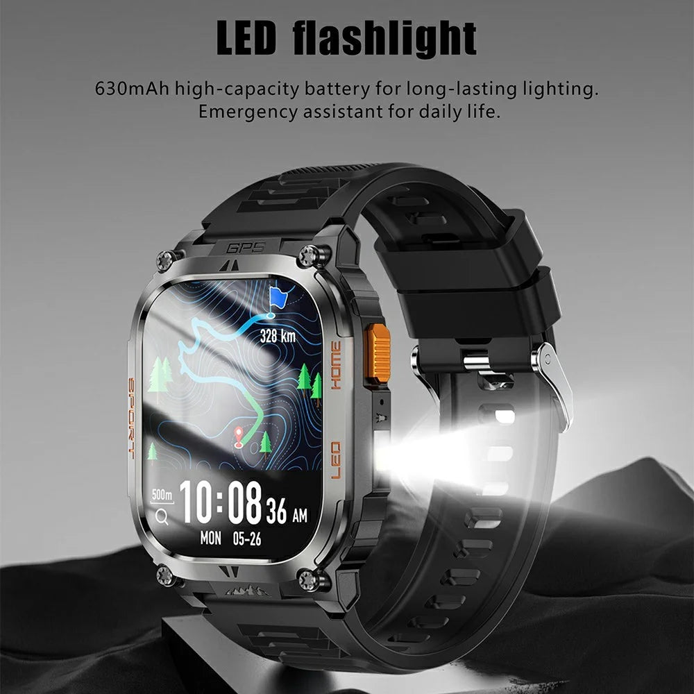 QX18 2.01 Inch Bluetooth-compatible Call Smart Watch IP68 Waterproof GPS Outdoor Sports Health Monitor - Black - 3
