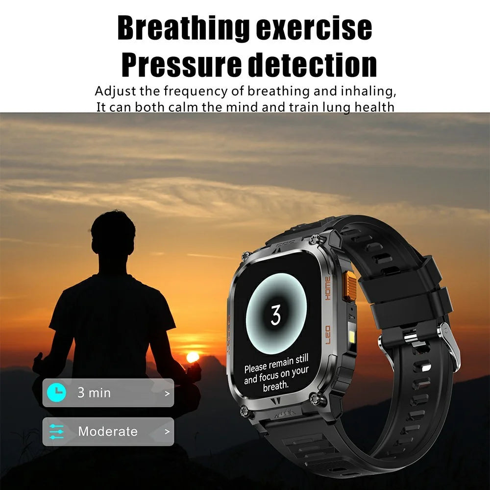 QX18 2.01 Inch Bluetooth-compatible Call Smart Watch IP68 Waterproof GPS Outdoor Sports Health Monitor - Black - 4