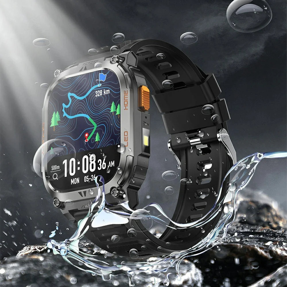 QX18 2.01 Inch Bluetooth-compatible Call Smart Watch IP68 Waterproof GPS Outdoor Sports Health Monitor - Black - 7