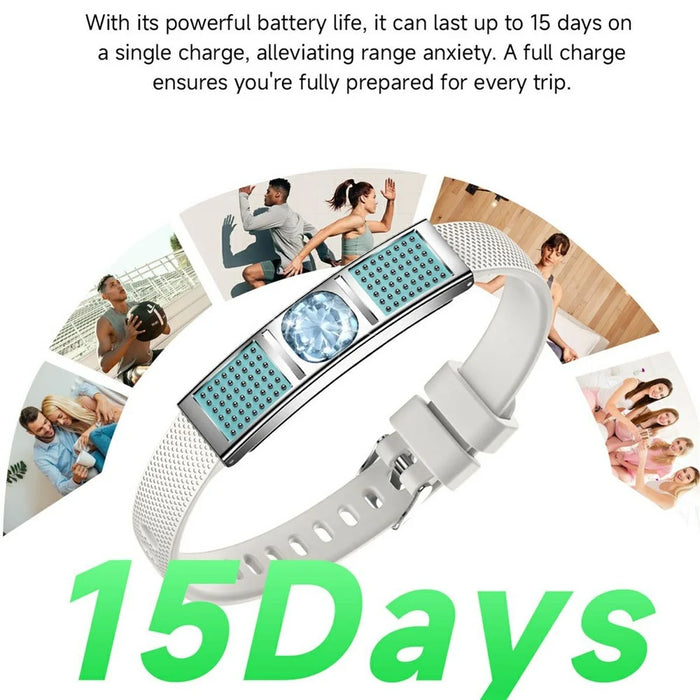 L18 Ultra Thin Smart Bracelet for Women Heart Rate Blood Oxygen Sleep Monitor Fitness Tracker, Silicone Strap - Gold - 4