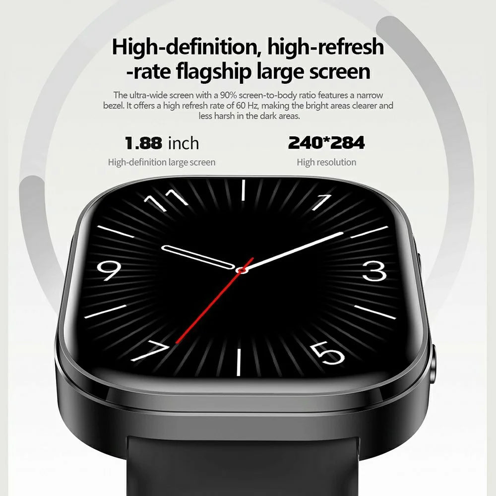 Y3 Smart Watch 1.88 Inch HD Display Heart Rate Blood Oxygen Monitor Bluetooth-compatible Call Wristwatch - Black - 3