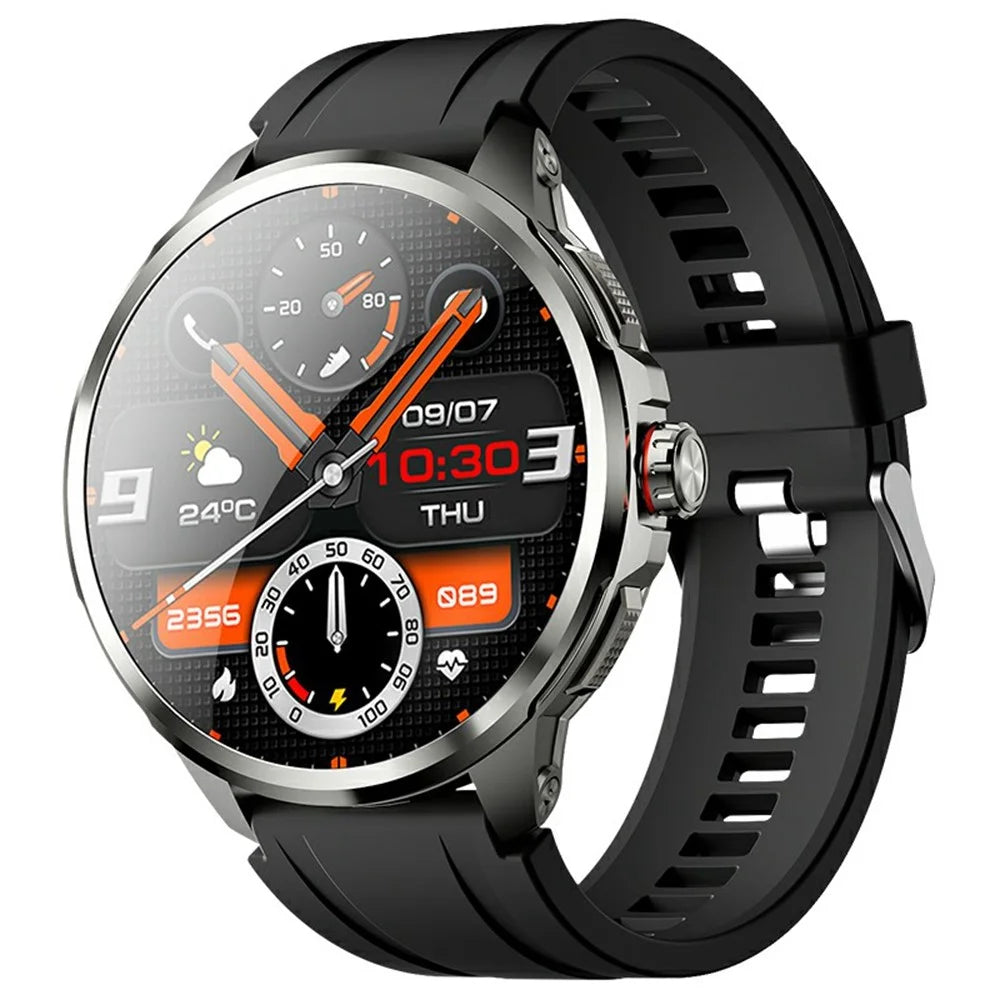 H99 1.95 Inch AMOLED Screen 5G Smart Watch Android 8.1 Video Call Sports Watch Support SIM Card - Black - 1