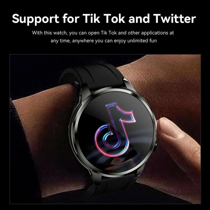 H99 1.95 Inch AMOLED Screen 5G Smart Watch Android 8.1 Video Call Sports Watch Support SIM Card - Black - 4