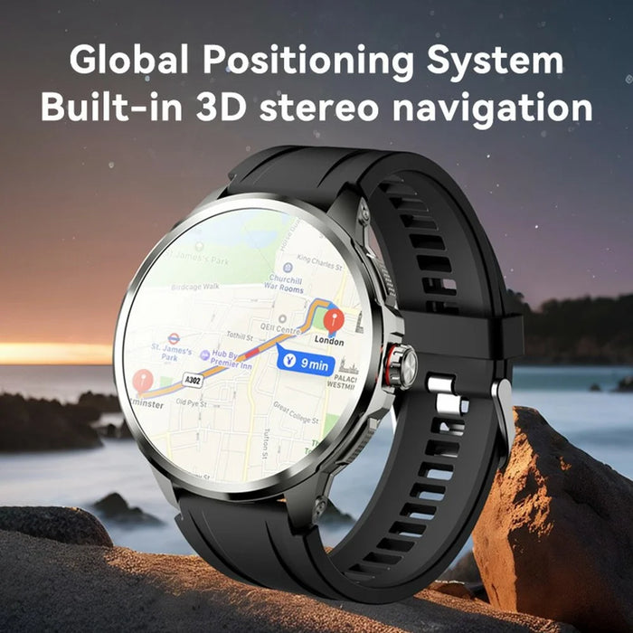 H99 1.95 Inch AMOLED Screen 5G Smart Watch Android 8.1 Video Call Sports Watch Support SIM Card - Black - 5