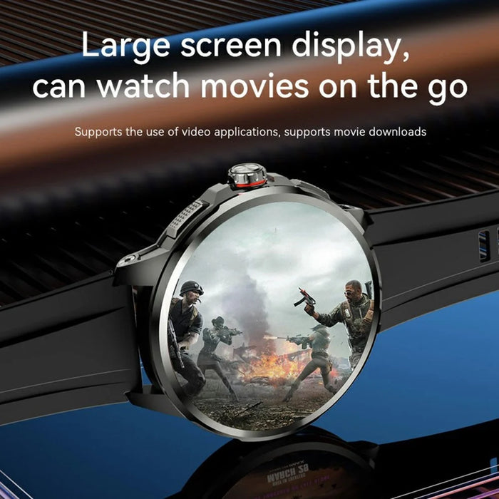 H99 1.95 Inch AMOLED Screen 5G Smart Watch Android 8.1 Video Call Sports Watch Support SIM Card - Black - 6