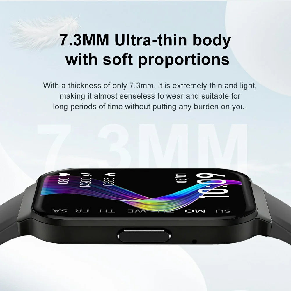 D16 Smart Watch 1.75 Inch HD Screen Bluetooth-compatible IP68 Waterproof Call Heart Rate Sleep Health Monitoring Watch - Black - 3