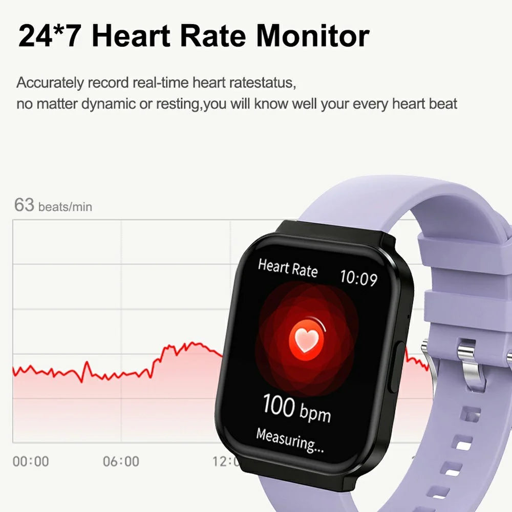D16 Smart Watch 1.75 Inch HD Screen Bluetooth-compatible IP68 Waterproof Call Heart Rate Sleep Health Monitoring Watch - Black - 7