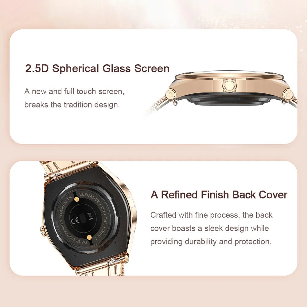 L03 Women's Smart Watch 1.19 Inch AMOLED Screen 390x390 Display Ultra-thin IP68 Waterproof Smart Bracelet for Fitness Health - Gold - 5
