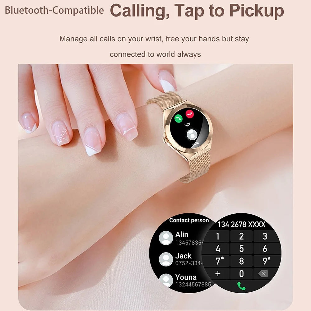 L03 Women's Smart Watch 1.19 Inch AMOLED Screen 390x390 Display Ultra-thin IP68 Waterproof Smart Bracelet for Fitness Health - Gold - 7