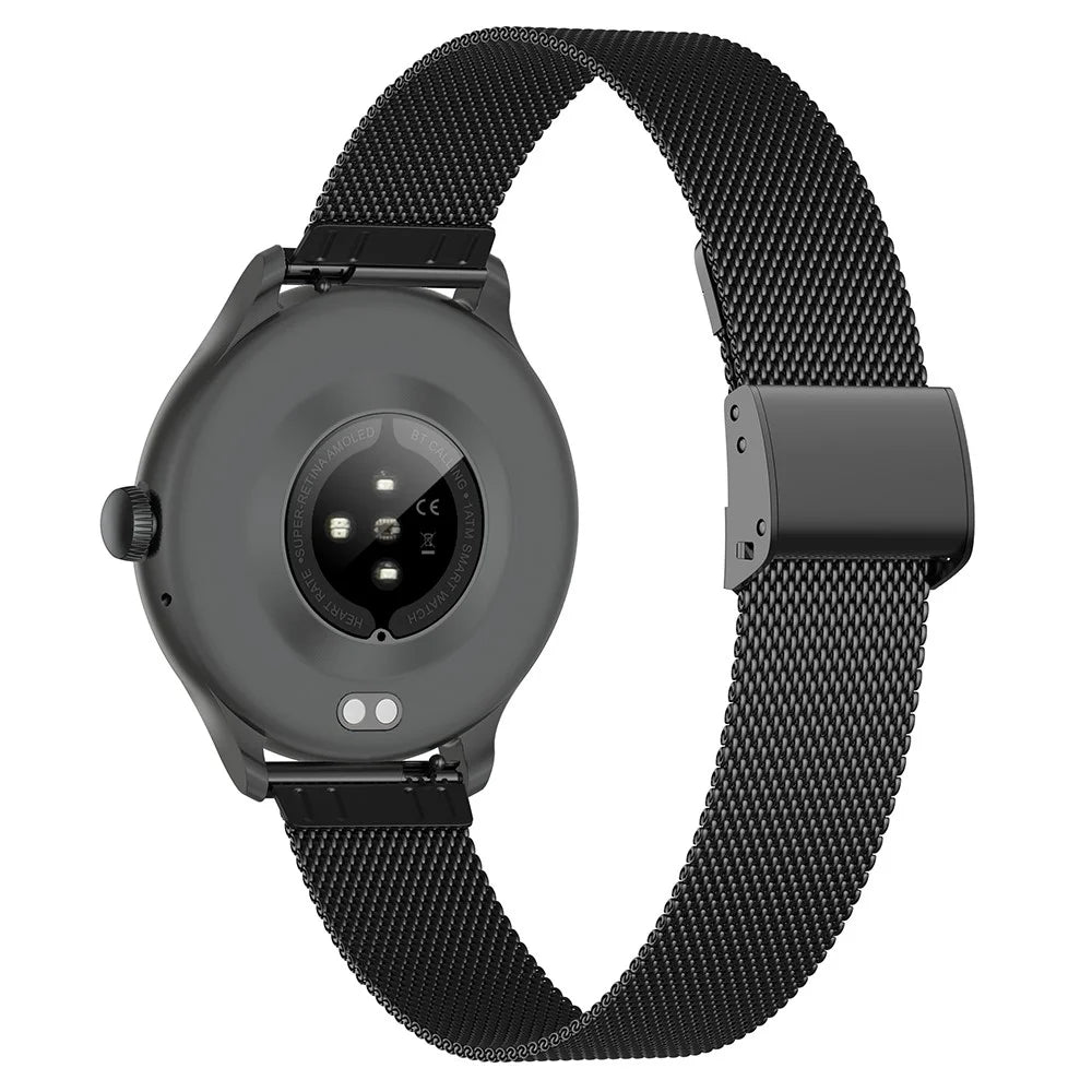 L05 Women Smart Watch 1.19" AMOLED Screen Bluetooth-compatible Call Music Heart Rate Health Monitor - Black - 2