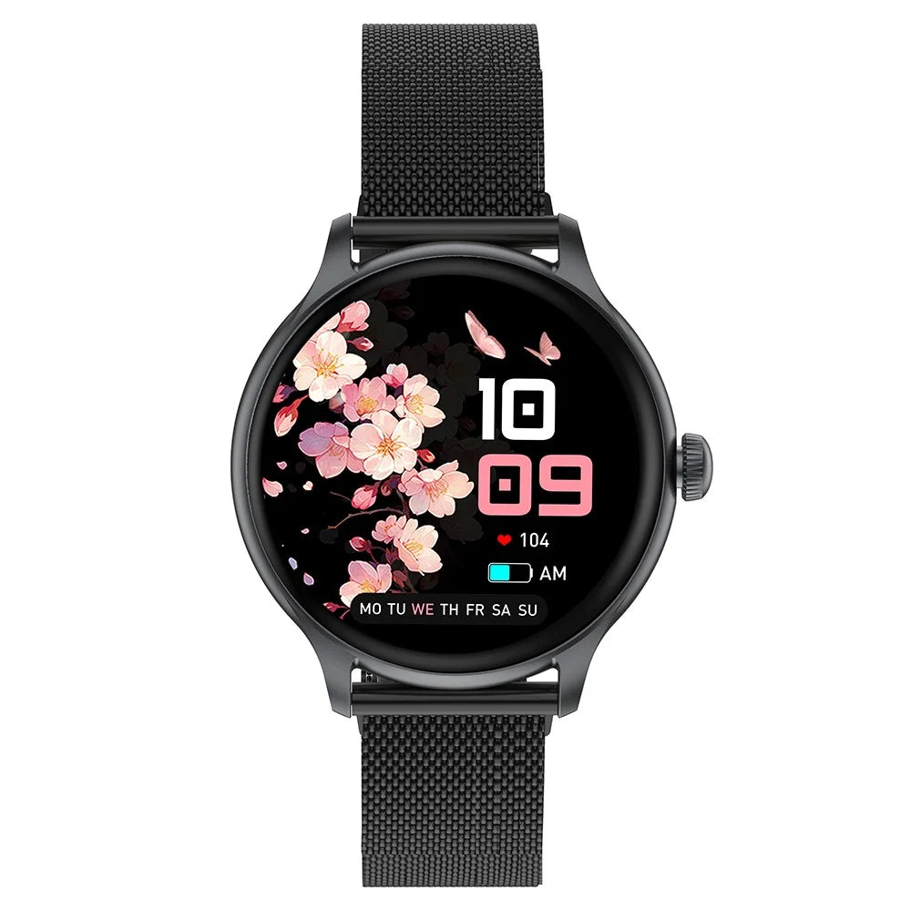 L05 Women Smart Watch 1.19" AMOLED Screen Bluetooth-compatible Call Music Heart Rate Health Monitor - Black - 3